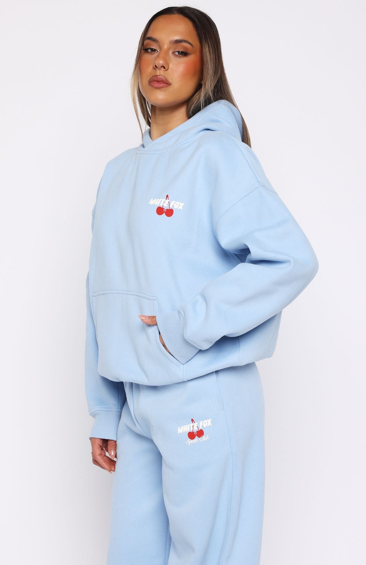 Club 14 Cassie Boxy Hoodie Blue view 3