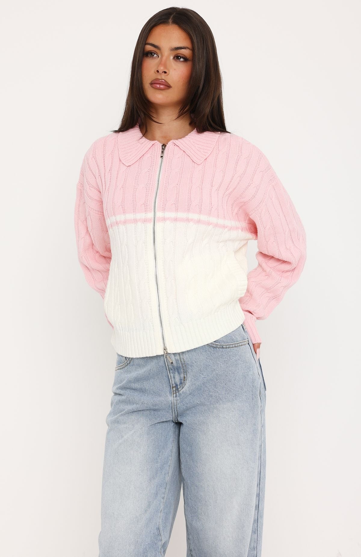 Winifred Knit Cardigan Strawberry Cream view 3